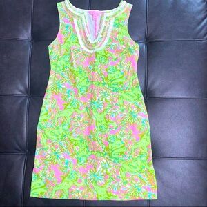 Lilly Pulitzer Harper Shift Pelican Pink Pop Up In Chimply Chic Jane Goodal XXS